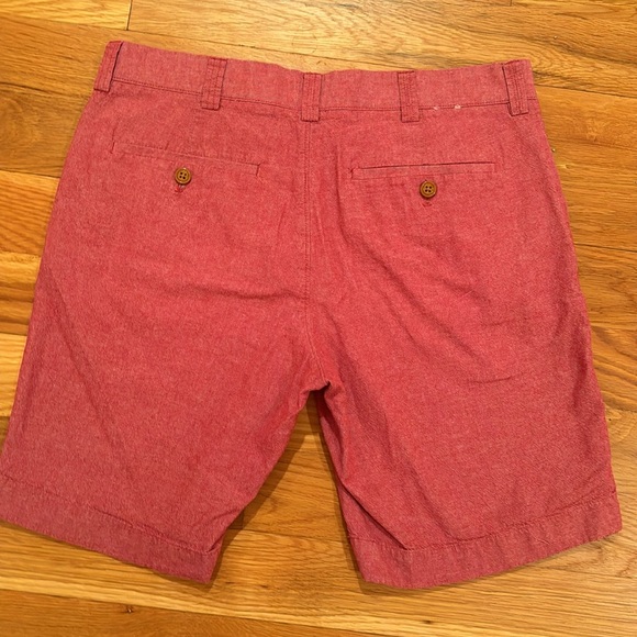 J.Crew gramercy chambray shorts 32w factory mens red salmon 4th of July teen boy - Picture 4 of 8